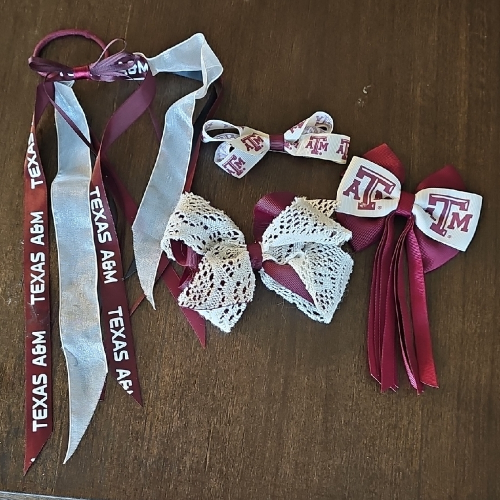 Texas A&M Maroon and White Hair Accessories Set